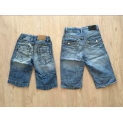 Prachtige set van 2 spijkershorts mt.134-140 z.g.a.n. !!