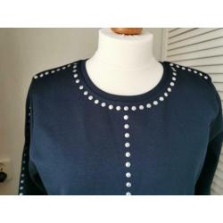 DIDI donkerblauwe jurk met studs maat XXL (NL maat 46)