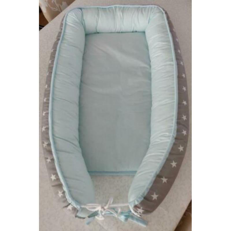 MamaLoes Omkeerbaar Babynest grijs/mint