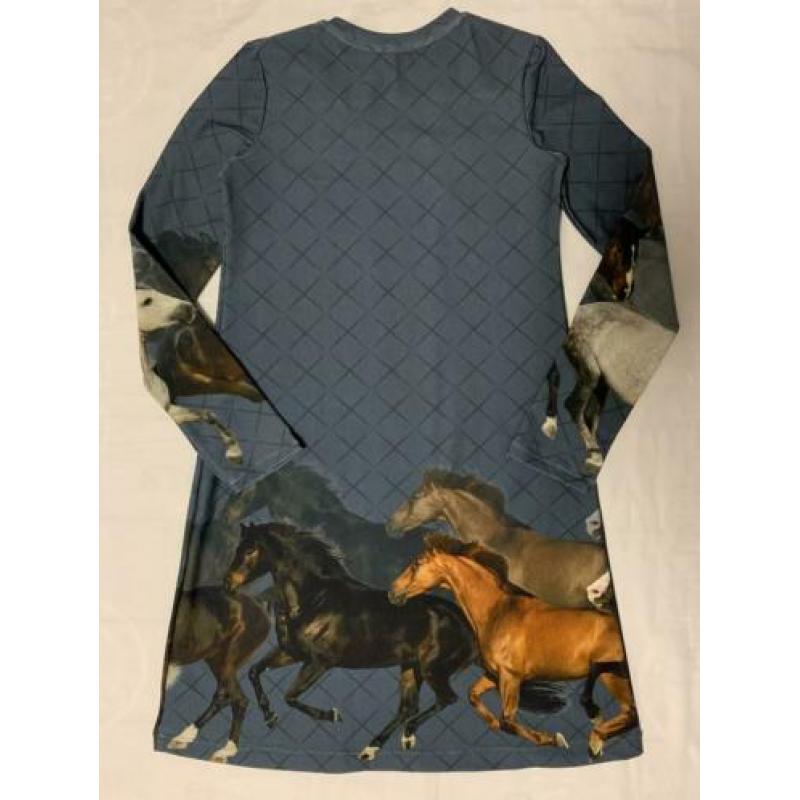 Jurkje met paarden blauw (ook korte mouw mogelijk) maat 146