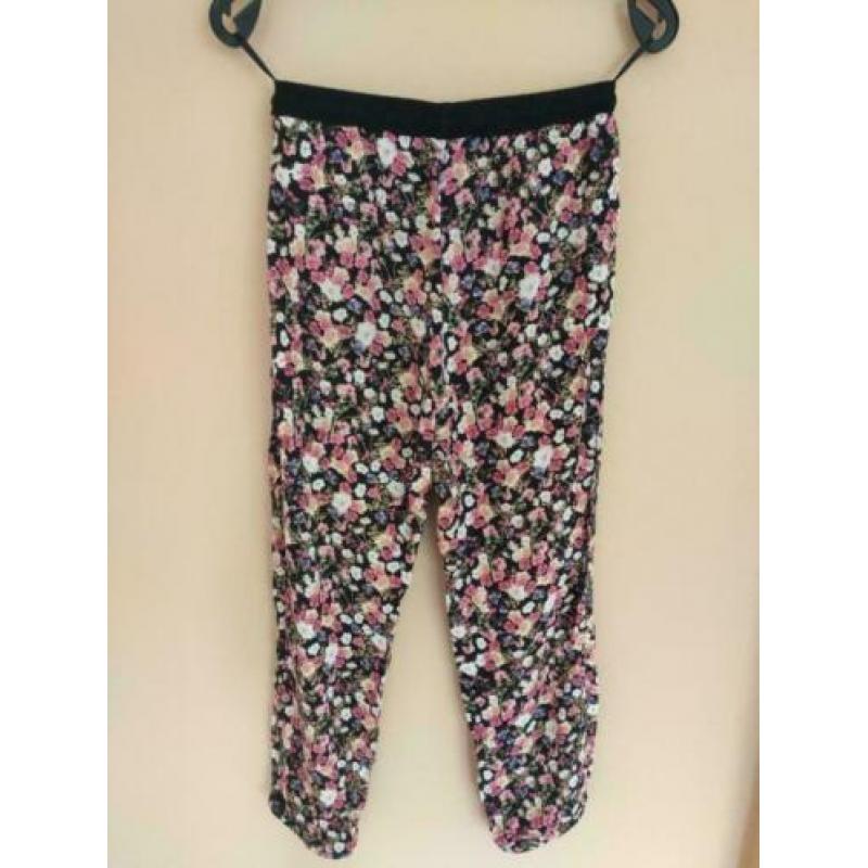 Bloemetjes broek met elastisch middel - maat 38