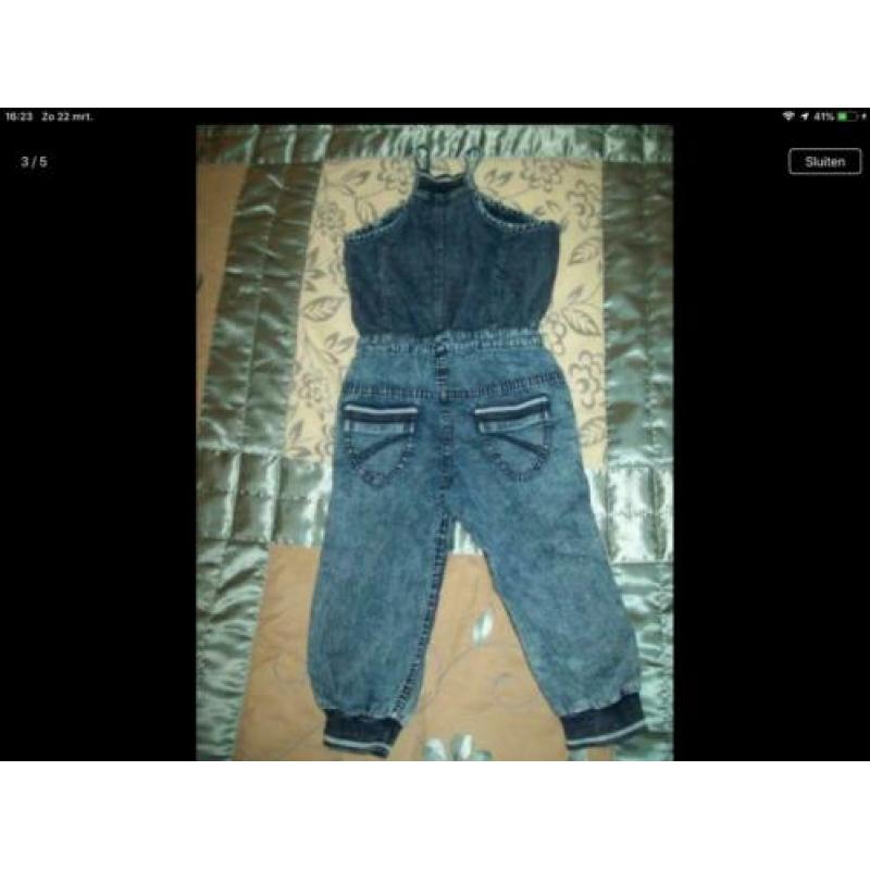 Mooi jeans jumpsuit Jilly in nieuw staat-maat-110