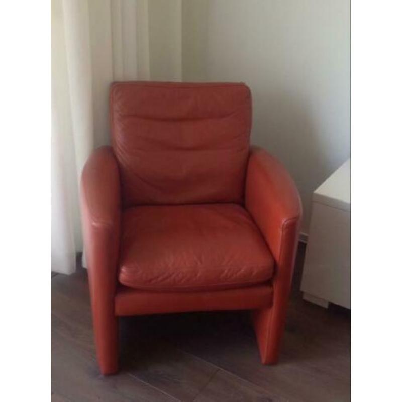 2x Fauteuil Touche oranje/rood