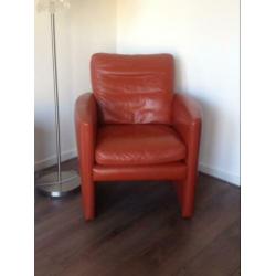 2x Fauteuil Touche oranje/rood