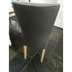 Eetkamerstoelen,, 6st,,. Grijs. Gekocht bij H&H.