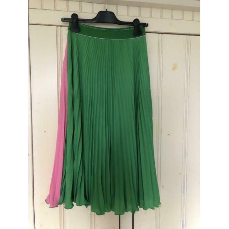 DENNY ROSE plissé rok paars/groen/roze 34, 36 en 38