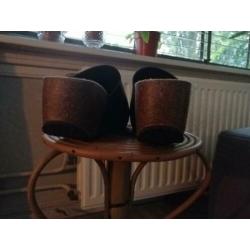 INVITO zwarte leren sandalen slippers, maat 39 ZGAN