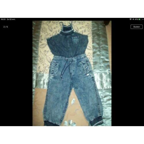 Mooi jeans jumpsuit Jilly in nieuw staat-maat-110
