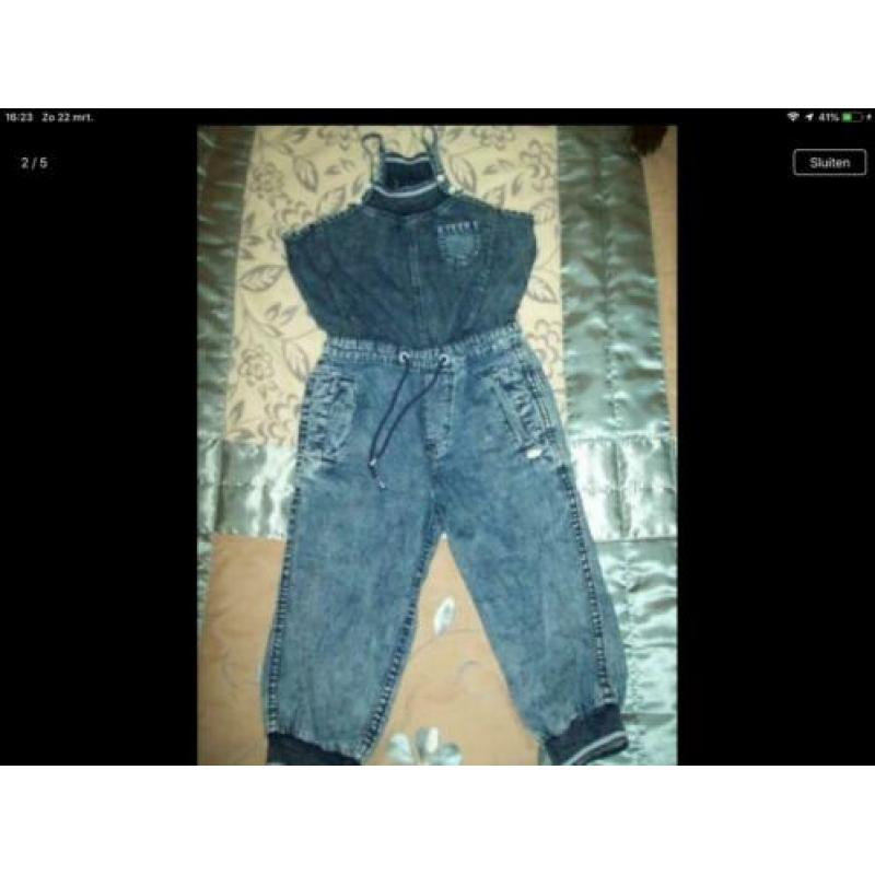 Mooi jeans jumpsuit Jilly in nieuw staat-maat-110