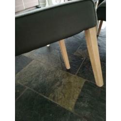 Eetkamerstoelen,, 6st,,. Grijs. Gekocht bij H&H.