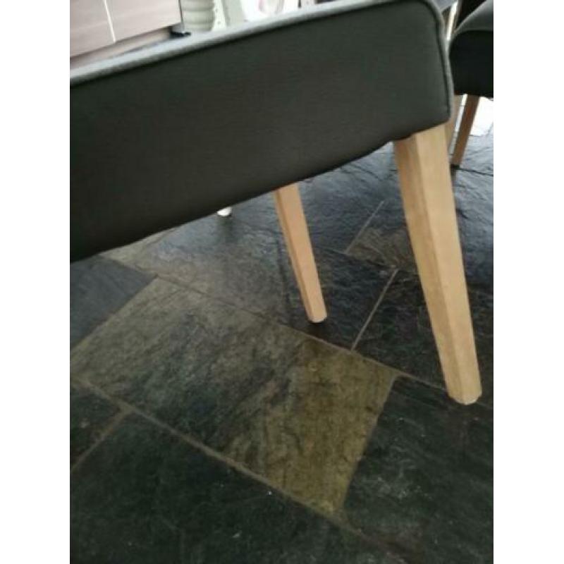 Eetkamerstoelen,, 6st,,. Grijs. Gekocht bij H&H.