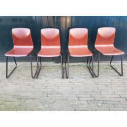 4 Vintage prima Pagholz West Germany slede school stoelen