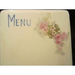 Antieke porseleinen menuhouder, menu 6
