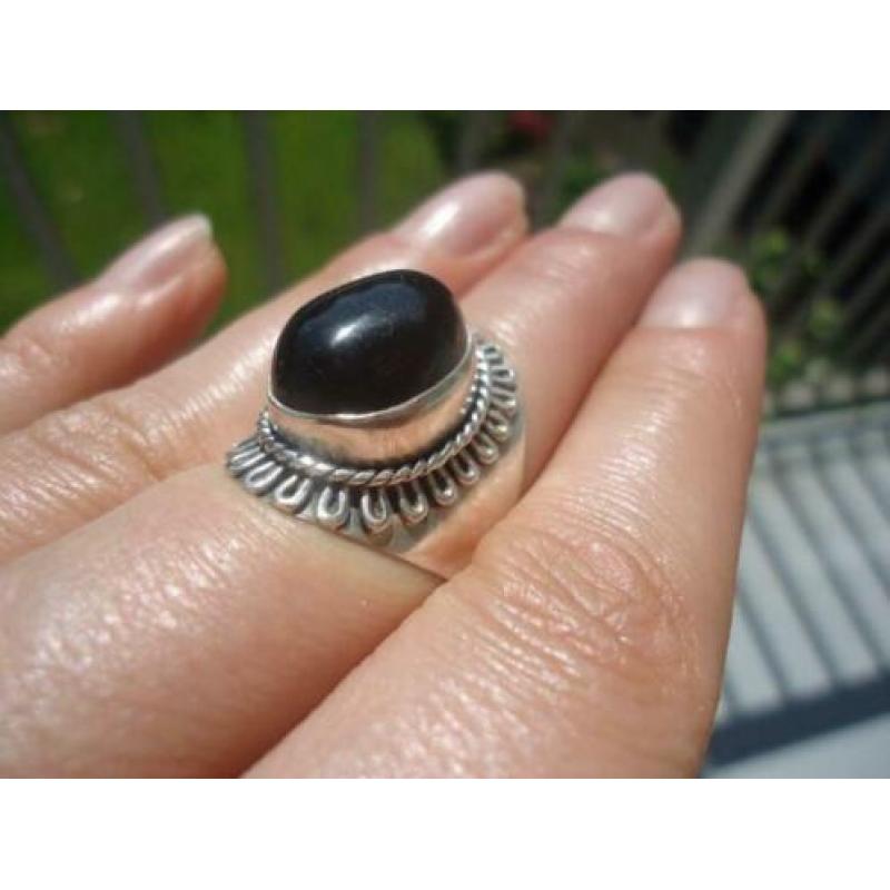 925 zilver / zilveren ring met onyx maat 17 1/4 - Vanoli