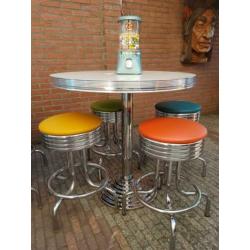Fifties sixties amerikaanse barkrukken + bel air bar tafel