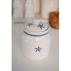 Voorraadpot La maison wit blauw