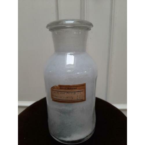 Medicijnen pot glas met dop. Hoogte 22cm, doorsnede 10cm, do