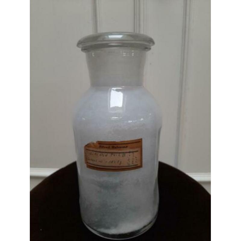 Medicijnen pot glas met dop. Hoogte 22cm, doorsnede 10cm, do