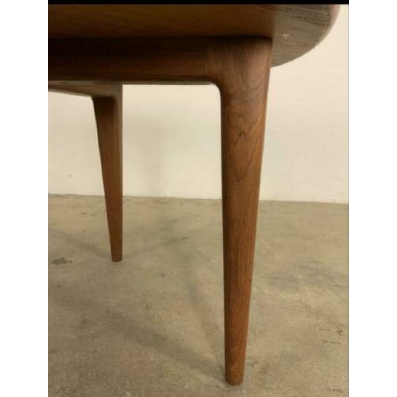 Teak houten vintage salontafel rond