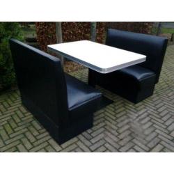 Amerikaanse diner : 2 banken + tafel sixties fifties Bel Air
