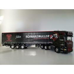 SCANIA R520 (6×4) trekker met schuifzeilentrailer "Hafner"