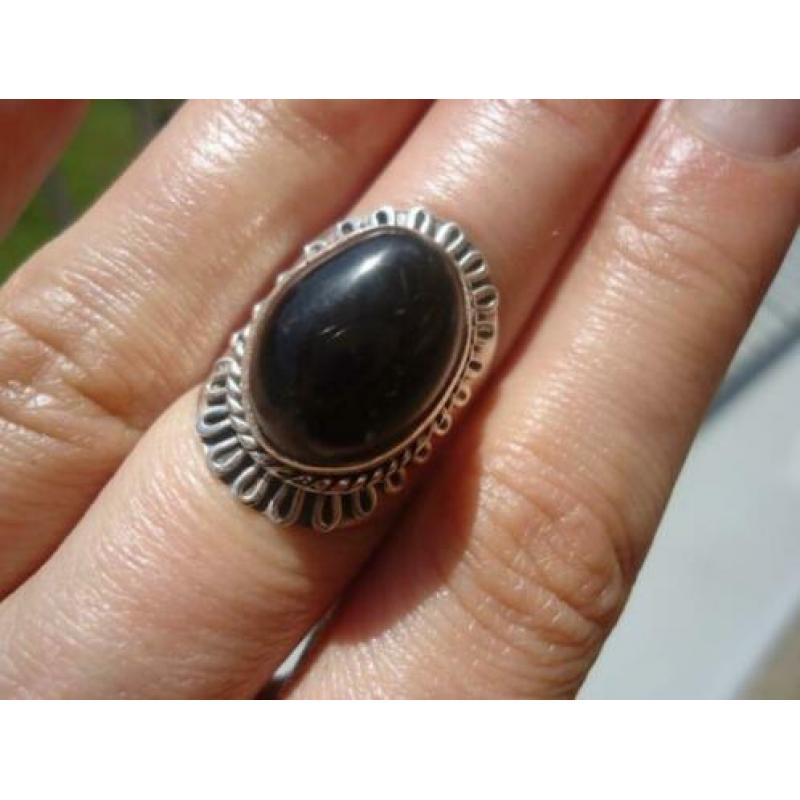 925 zilver / zilveren ring met onyx maat 17 1/4 - Vanoli