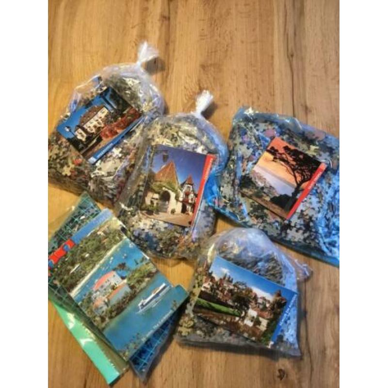 5 x 1000 stukjes puzzelen / puzzels