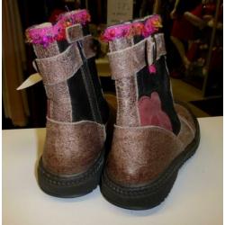 Dolcis halfhoge bruine Laarsjes+ roze rand mt 30 nr 32462
