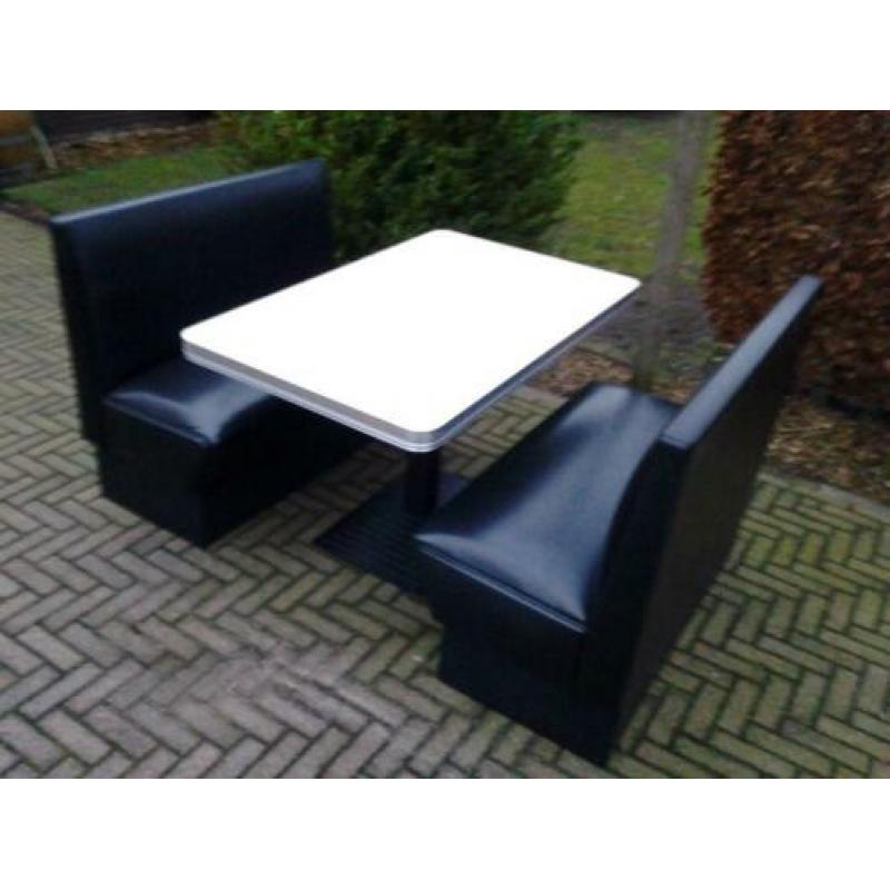 Amerikaanse diner : 2 banken + tafel sixties fifties Bel Air