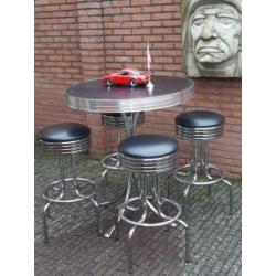 Fifties sixties amerikaanse barkrukken + bel air bar tafel