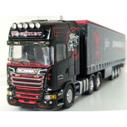 SCANIA R520 (6×4) trekker met schuifzeilentrailer "Hafner"
