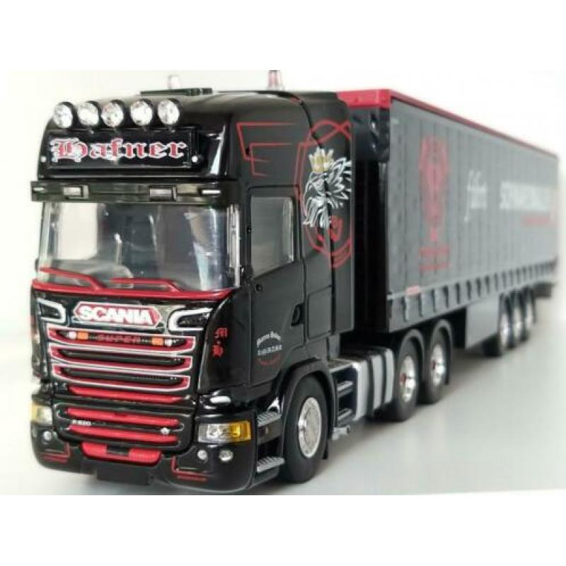 SCANIA R520 (6×4) trekker met schuifzeilentrailer "Hafner"