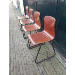 4 Vintage prima Pagholz West Germany slede school stoelen