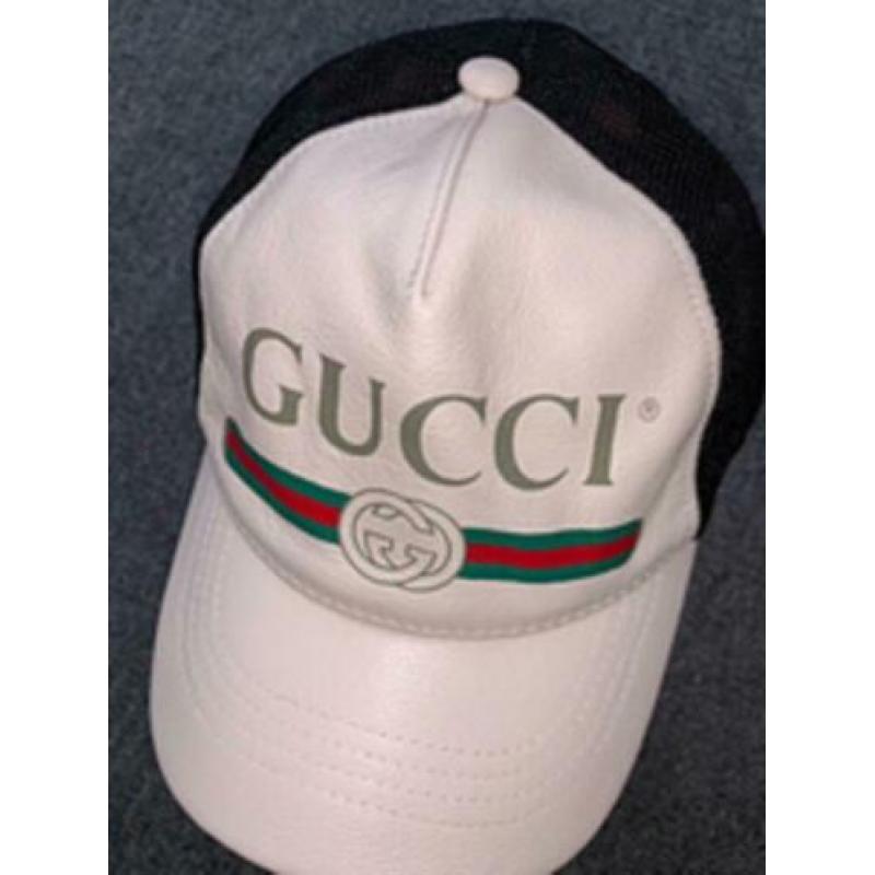 Gucci lederen logo cap