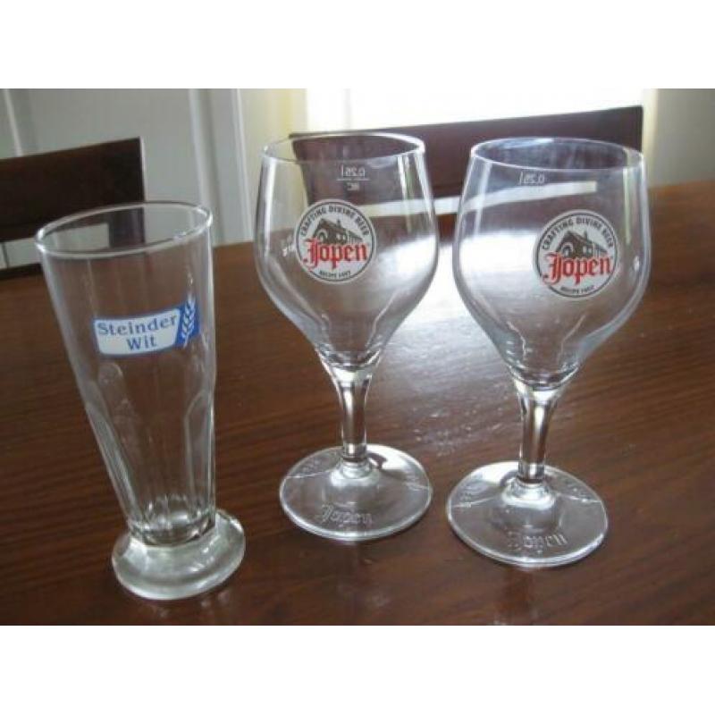 Bierglas bierglazen jopen, leffe, leffe royale , leffe enz.