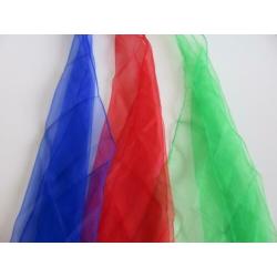 3 jongleerdoekjes, jongleersjaaltjes blauw rood en groen