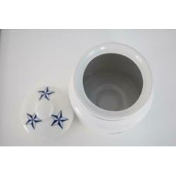 Voorraadpot La maison wit blauw