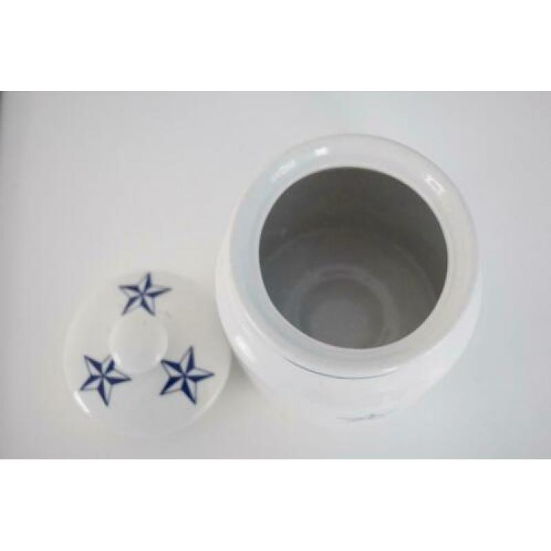 Voorraadpot La maison wit blauw
