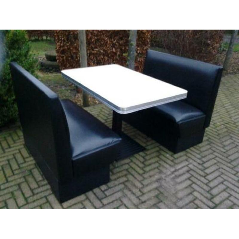 Amerikaanse diner : 2 banken + tafel sixties fifties Bel Air
