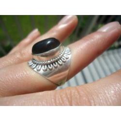 925 zilver / zilveren ring met onyx maat 17 1/4 - Vanoli