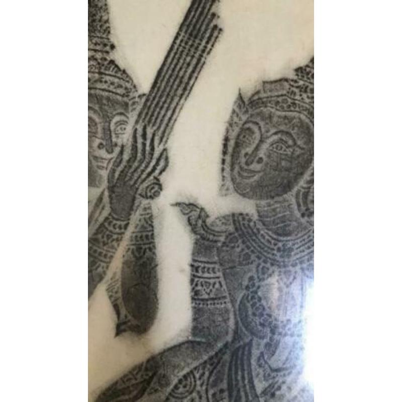 Indonesië kunst; afdruk op rijstpapier. 50x50