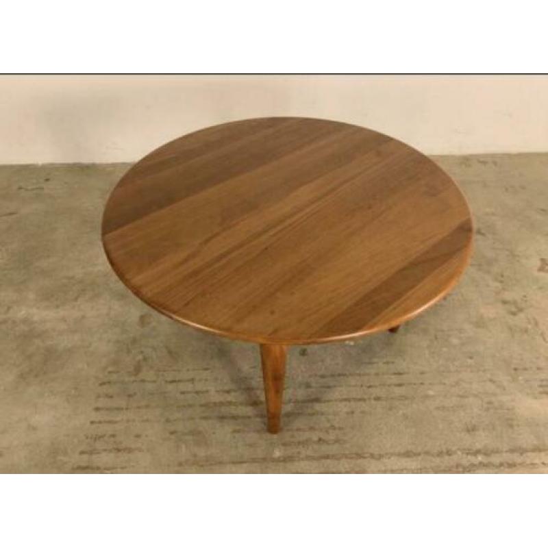 Teak houten vintage salontafel rond