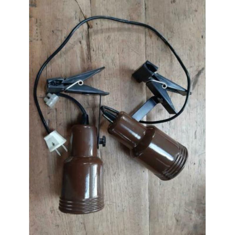 Retro vintage wandspot, klemspot, knijpspot jr 70 set