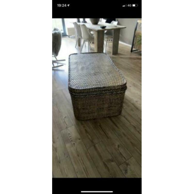 Salontafel rotan met opbergruimte SUPER HANDIG