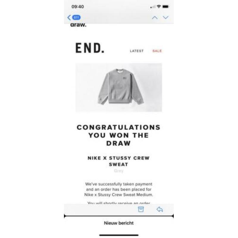 Nike x stussy grew sweat grey medium