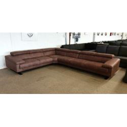 #58 bruin stof modern design hoekbank