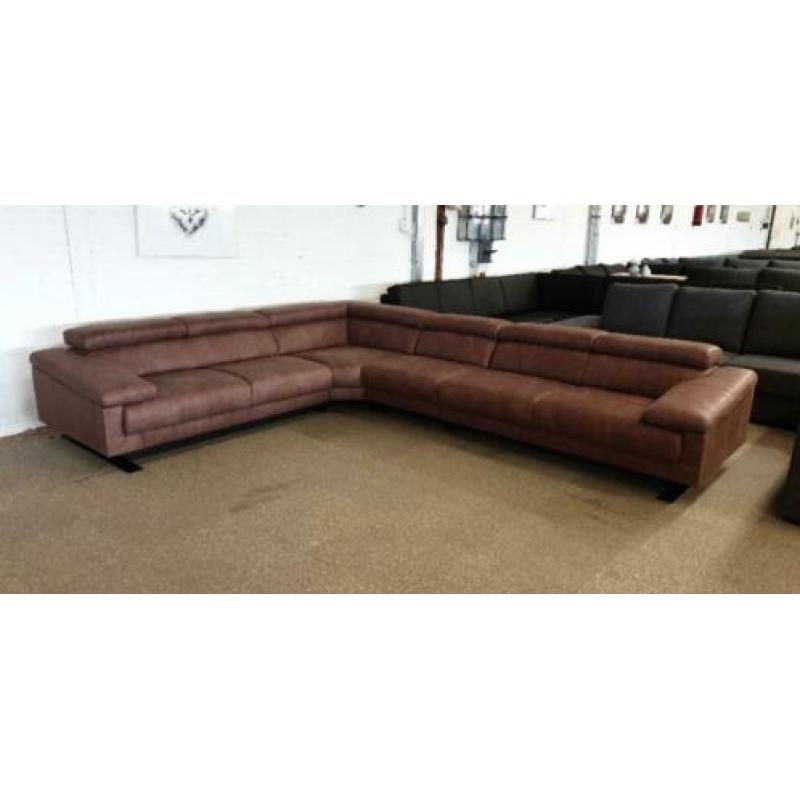 #58 bruin stof modern design hoekbank