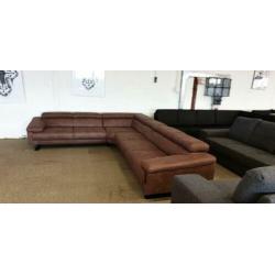 #58 bruin stof modern design hoekbank