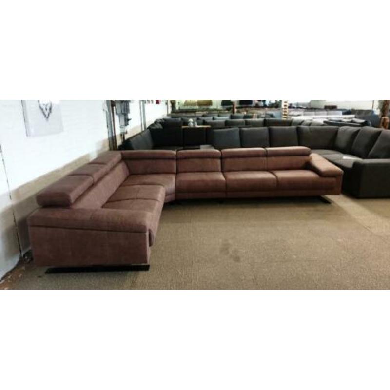#58 bruin stof modern design hoekbank