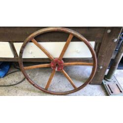 Houten stuurwiel voor sloep of zeilboot